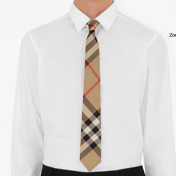 NWT【Burberry】Nova Check Silk Tie Manston Check - Picture 1 of 9